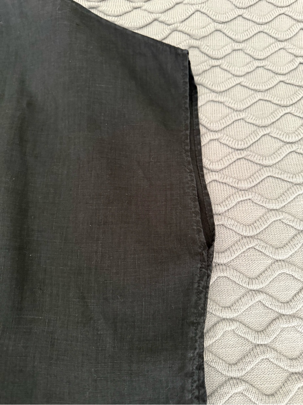 James Perse Black Linen-Blend Dress Large